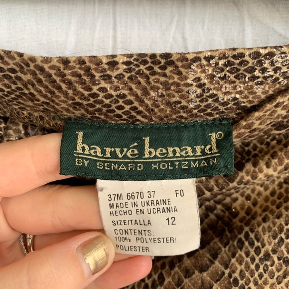 Vintage Harve Benard Benard Holtzman High Rise Women's Brown Faux Snakeskin - Picture 5 of 8